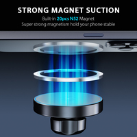 360 °   Support de chargeur de voiture sans fil magnétique rotatif 15W à charge rapide pour grille d'aération, compatible iPhone séries 17-12 et Android