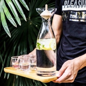 Nouveau <span class=keywords><strong>Design</strong></span> Haute Borosilicate <span class=keywords><strong>Carafe</strong></span> à <span class=keywords><strong>Eau</strong></span> En Verre Avec Bambou Liège Pyrex En Verre D'<span class=keywords><strong>eau</strong></span> Froide Pichet D'<span class=keywords><strong>eau</strong></span> - Product Image 5