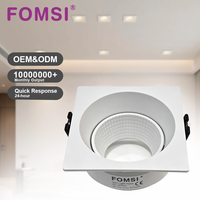 Support de Downlight Carré LED FOMSI Blanc Noir à Angle Réglable pour Ampoules LED MR16, Boîtier de Lampe LED, Cadre de Spot LED GU10 MR16