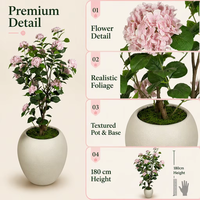 Produsen Tanaman Bonsai Artifisial 180cm, Bunga Hydrangea Buatan, Tanaman Pot, Langsung dari Pabrik, untuk Dekorasi