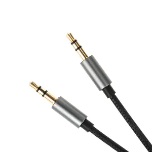Großhandel Hohe Qualität Vergoldete Stecker Metall Kopf Aux Kabel 3,5mm Kopfhörer Jack Lautsprecher Stecker auf Stecker Aux Audio kabel