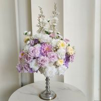 Bouquet de mariage de luxe moderne en gros, arrangement de décoration de table, boule de fleurs artificielles en rose, en soie et mousse PE, fait main