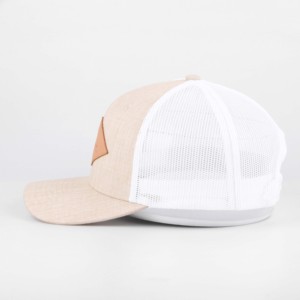 Tùy Chỉnh Chất Lượng Cao Da Vá Logo Cổ Điển Căng Phù Hợp Đóng Lại Bảng Điều Chỉnh Lưới Hat Nhà Máy Đồng Bằng 112 Trucker Cap - Product Image 3