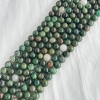 Perles rondes en quartz mica lépidolite vert naturel 4/6/8/10 mm, pierre de guérison, équilibre émotionnel des chakras, soulagement du stress, fabrication de bijoux
