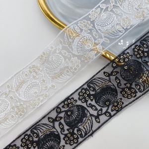 ผ้าลูกไม้ปักเลื่อมตาข่ายผ้าโปร่งบางสำหรับตกแต่งบ้าน - Product Image 4