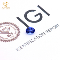 Saphir de laboratoire certifié IGI Forme ovale 5x7mm-9x11mm Saphir bleu créé en laboratoire Pierres précieuses de laboratoire lâches acceptées OEM/ODM