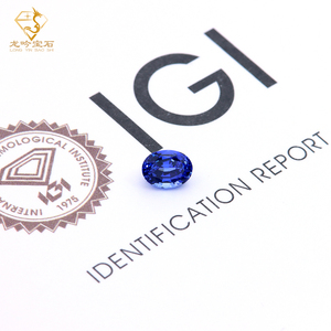Zafiro cultivado en laboratorio IGI Forma ovalada certificada 5x7mm-9x11mm Zafiro creado en laboratorio azul Piedras preciosas de laboratorio sueltas aceptadas OEM/ODM - Product Image 2