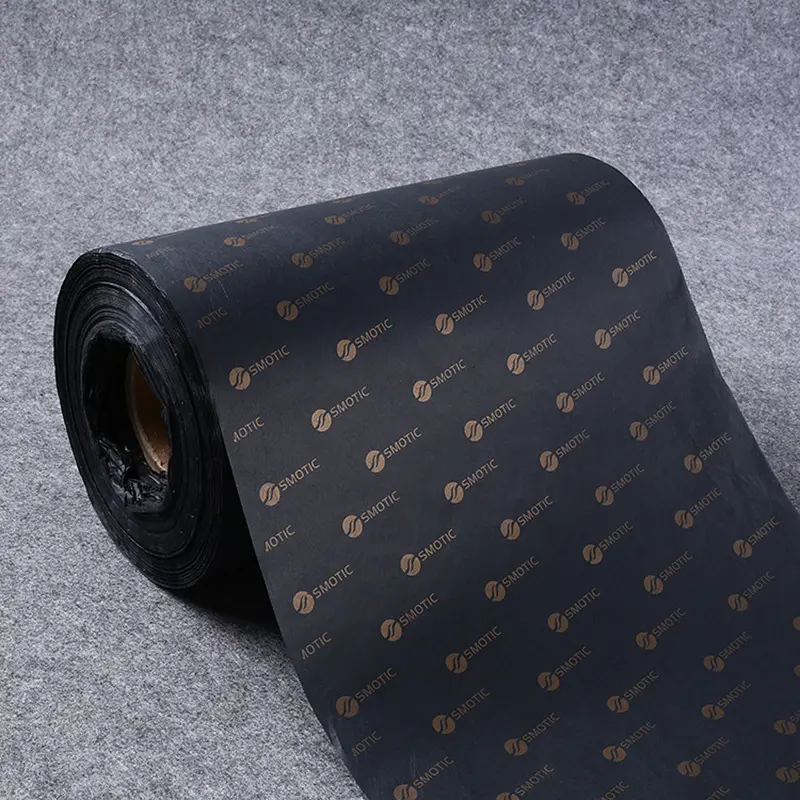 Cheap custom logo printed clothing wrapping tissue silk paper black