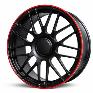 ล้อแม็กซ์อะลูมิเนียมฟอร์จสีดำขอบแดง 5x112 สำหรับรถเมอร์เซเดส - Product Image 5