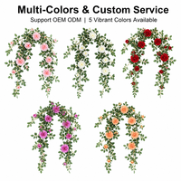 Guirnalda Floral Artificial de Rosas Austin Real Touch con Hojas Verdes de 1.8M para Decoración de Bodas, Paredes, Hogar y Fiestas