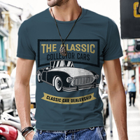 T-shirts d'été pour hommes Retro Car Pattern Hip Hop Breathable Sublimation Print Casual Oversized Tops Male Sublimation T-shirts