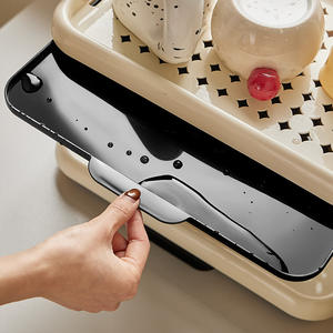Estante de Drenaje Multicapa Ovalado Apilable Ny06 con Bandeja, 3 Niveles, Almacenamiento Portátil Multiusos para Platos, Cosméticos y Baño - Product Image 1