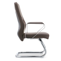 Chaise de bureau ergonomique en cuir, économique, pour usage commercial, avec base en métal en forme d'arc, confortable, pour les conférences