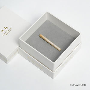 Premium 18K Gold-Plated <b>Tie</b> Clip for Men with Fengshui Gemstone Faceted <b>White</b> Agate KCVDATRG003 | Tinh Vu Collection | Vietnam - Product Image 6