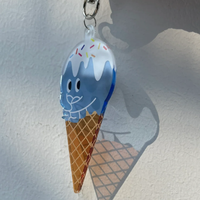 Porte-clés en acrylique de forme irrégulière, pendentif créatif à motif artistique, porte-clés transparent découpé au laser, tendance, pour sac, avec logo personnalisé