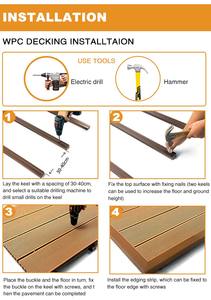 Tarima Moderna de WPC 3D para Exteriores, Suelo de Madera Plástica Compuesta, Impermeable, Instalación con Sistema de Clic para Jardines y Patios - Product Image 2