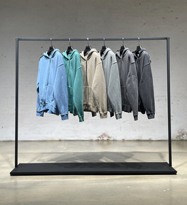 ผู้ผลิตเสื้อผ้า H5530 ขายส่งเสื้อฮู้ดดี้แบบวินเทจผ้าฝ้าย 100% น้ำหนัก 430 กรัม ซักกรด สำหรับผู้ชายและผู้หญิง - Product Image 2