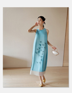 Robes pour femmes sans manches à la mode Offre Spéciale haut <span class=keywords><strong>de</strong></span> gamme Robe à col Mandarin pour l'<span class=keywords><strong>été</strong></span> - Product Image 6