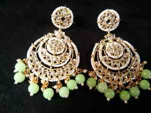 Elegant Chandelier Style <b>Earrings</b> with Decorative Bead Embellishment and <b>Long</b> Lasting Alloy Base for Bridal Wear Party Functions - Product Image 3