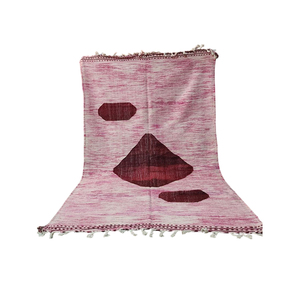 Handcrafted Zanafi Wool <b>Rug</b> with Floral Pattern Eco-Friendly & Reversible Fringe Edge for Bohemian Home Decor - Product Image 1