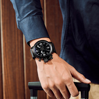Reloj de Hombre Grande, Mecánico, Totalmente Automático, con Esfera de Aleación de 50 mm, Correa de Goma y Cierre de Hebilla