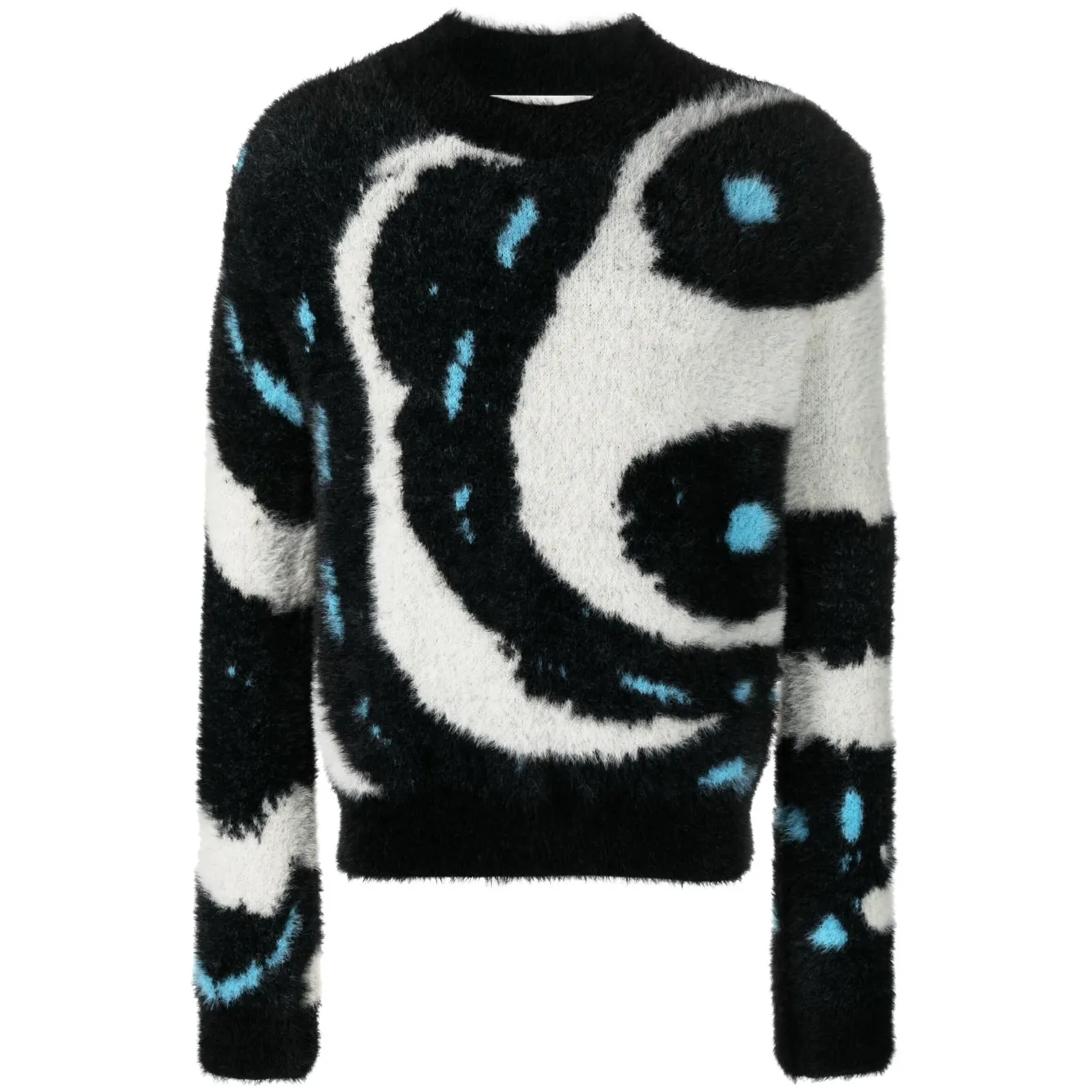 OEM ODM Flexible Custom Street Jacquard Long Sleeve Round Neck Pullover Mens Mohair Sweater Knitted Sweater Round Neck Sweater