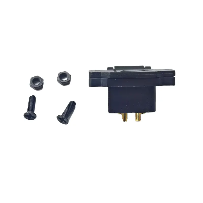 Amass XT60CE-F female black plug with dust cover high-current power plug Gold-plated copper panel mount dualcore connector