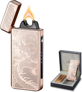 Encendedor de arco a prueba de viento recargable pulso Dual USB encendedores encendedor de cigarros eléctrico portátil para viajes al aire libre personalizado - Product Image 5