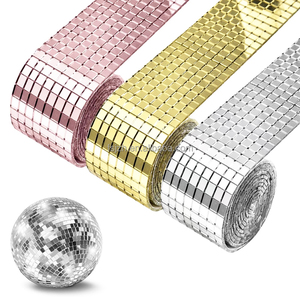 Carreaux de mosaïque en verre auto-adhésifs de couleur argentée <span class=keywords><strong>petit</strong></span> miroir carré carreaux autocollant pour bricolage artisanat décoration Disco Ball party - Product Image 6