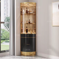 Meuble de bar moderne, meuble de luxe, acier inoxydable doré, vitrine en verre, buffet pour salon, salle à manger