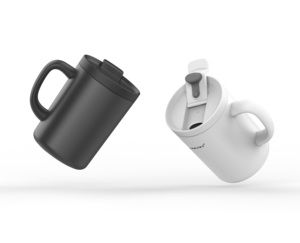 Tasse de bureau personnalisée PINKAH 350ML/12oz, en acier inoxydable, isotherme, anti-fuite, pour thé et café, avec poignée, à emporter - Product Image 3