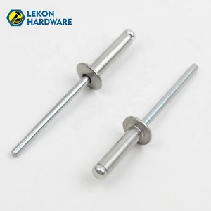 Lekon Factory Wholesale Galvanized <span class=keywords><strong>Zinc</strong></span> Plated Aluminum Iron Blind Rivet Opening End Pop Rivets Fasteners Manufacturer - Product Image 1