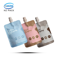 Pochettes Doypack personnalisées rechargeables de 100 ml, 200 ml, 500 ml, en plastique de qualité alimentaire, avec bec verseur, pour l'emballage de café et de boissons