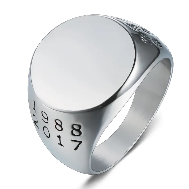 Изготовленный на заказ логотип из нержавеющей стали A-Z Начальная буква перстень для мужчин и женщин; Пара кольца, ювелирные изделия для вечеринки, подарок для любимой, гипоаллергенно