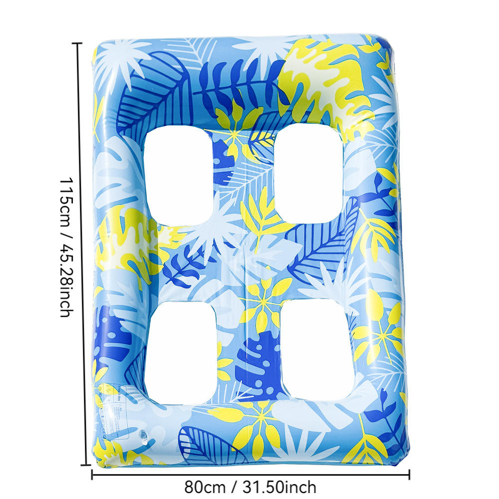 Balsas flotantes azules con forma de hoja.