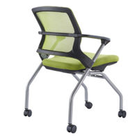 Chaise de formation mobile en maille avec support pour tablette et roulettes, chaise empilable peu encombrante pour espaces d'apprentissage agiles
