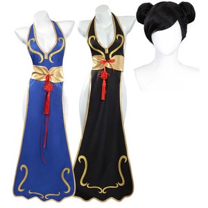 Chun Li Street Fighter Costume - Blue Qipao Adult Women's Chun Li Street Fighter Costume - Blue Qipao Adult Women's