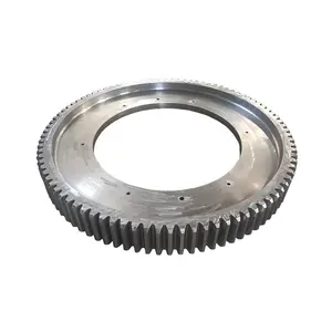 Large Rotary Transmission Cast Steel Cement Ball Mill Parts Forged Alloy Steel Large Gear