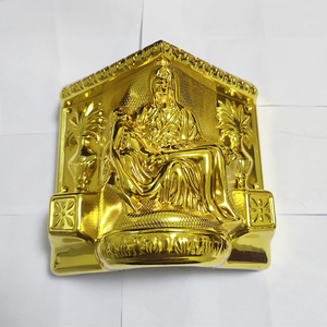 Modelo 9 #   Suministros Funerarios: Juego de Esquinas para Ataúd con Diseño de la Última Cena y Pieta, de Plástico Dorado, Herrajes Decorativos para Ataúd, Venta al por Mayor - Product Image 3