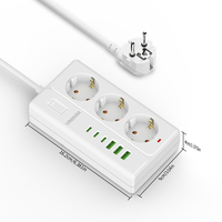 Multiprise électrique industrielle pour hôpitaux 10A à 3 prises avec ports USB Type-C, rallonge et interrupteur