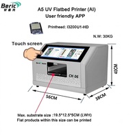 Printer UV Flatbed Industri Beric Mini Ukuran A5 untuk Casing Ponsel & Kotak Hadiah dengan Printhead I3200U1HD Garansi 2 Tahun