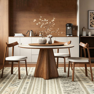 Set da Pranzo Moderno Nordico di Lusso, Tavolo Rotondo in Pietra Sinterizzata con 6 Sedie <span class=keywords><strong>per</strong></span> Casa, Cucina e Ristorante - Product Image 5