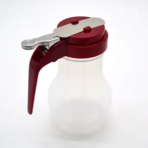 Sirup-Dospenser 10 Unzen 200 ml Polyethylen-Kunststoffflasche mit rotem ABS-Deckel für Ahornsirup/Honig/Pancake-Sirup/Salatdressings
