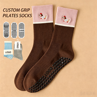 Yoga-Grip-Socken Rutschfeste Anti-Rutsch-Pilates-Socken mit Eigenem Logo Atmungsaktiv für Frauen Barre
