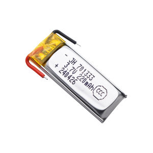 Batterie polymère au lithium mince JH 701333 220mAh 3.7V 7.0x13.0x33.5mm 500+ cycles pour lunettes connectées, personnalisable OEM/ODM - Product Image 2