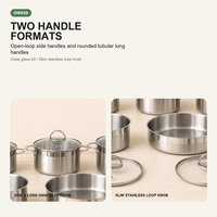 Ensemble de casseroles et poêles en acier inoxydable tri-couches pour la cuisine à domicile, les restaurants, les hôtels et la restauration
