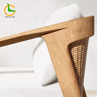 Ensemble de canapés en bois pour jardin moderne, mobilier d'extérieur de luxe pour hôtel, canapé modulaire avec coussins, chaise longue d'extérieur, fauteuil de jardin, chaise de café