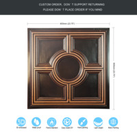 Expédition incluse Panneaux suspendus artistiques 3D carrés 2x2 pieds en PVC ignifuge et imperméable Plafonds artistiques Restaurant Bar PL37