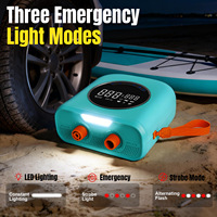 Compresseur d'air portable 12000mAh 25 cylindres DC 12V avec écran LCD numérique, gonfleur de pneus multifonction pour kayak, matelas pneumatique, voiture, plastique