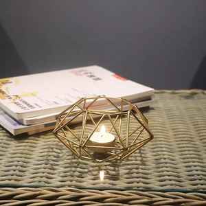 Photophore de mariage de luxe en or Bougeoir en métal Autres types de bougeoirs Lanternes et bocaux à bougies - Product Image 3